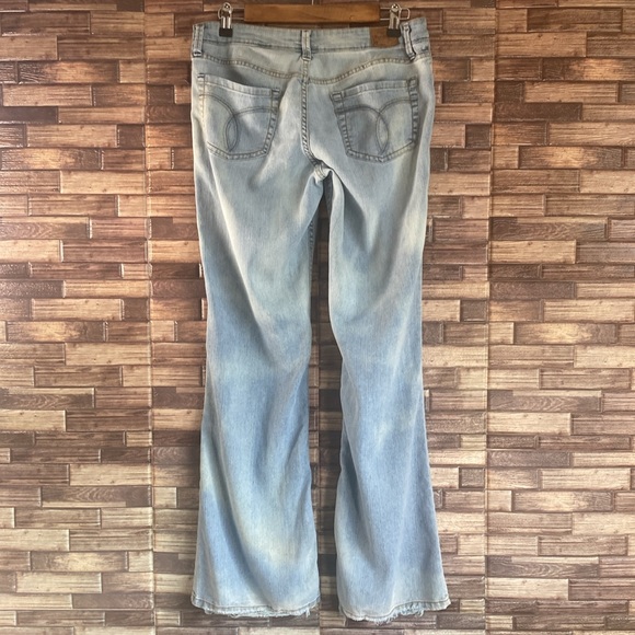 Vintage 90s Paris Blues Size 11 Jeans Classic Retro Bootcut Flare Light Wash - Picture 2 of 8